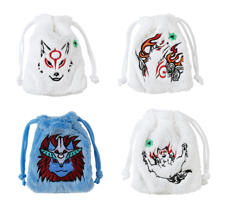 大神　ふわふわ刺繍巾着