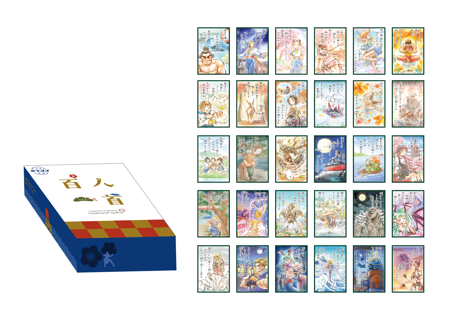 カプコンファイティング百人一首　ミニ箱入りフレークシール