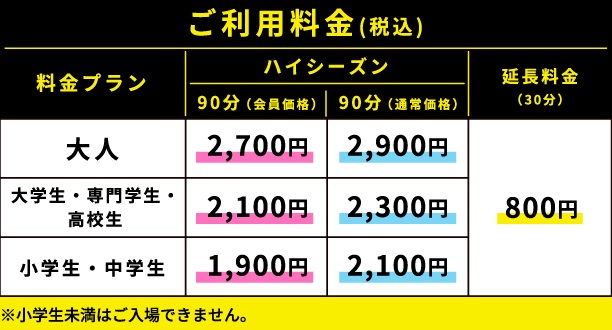 バリューシーズン料金表