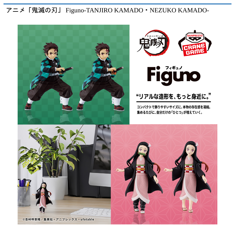 アニメ「鬼滅の刃」 Figuno-TANJIRO KAMADO・NEZUKO KAMADO-