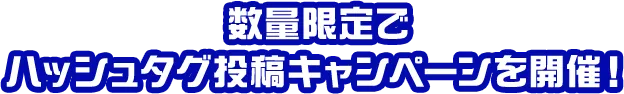 数量限定でハッシュタグ投稿キャンペーンを開催！
