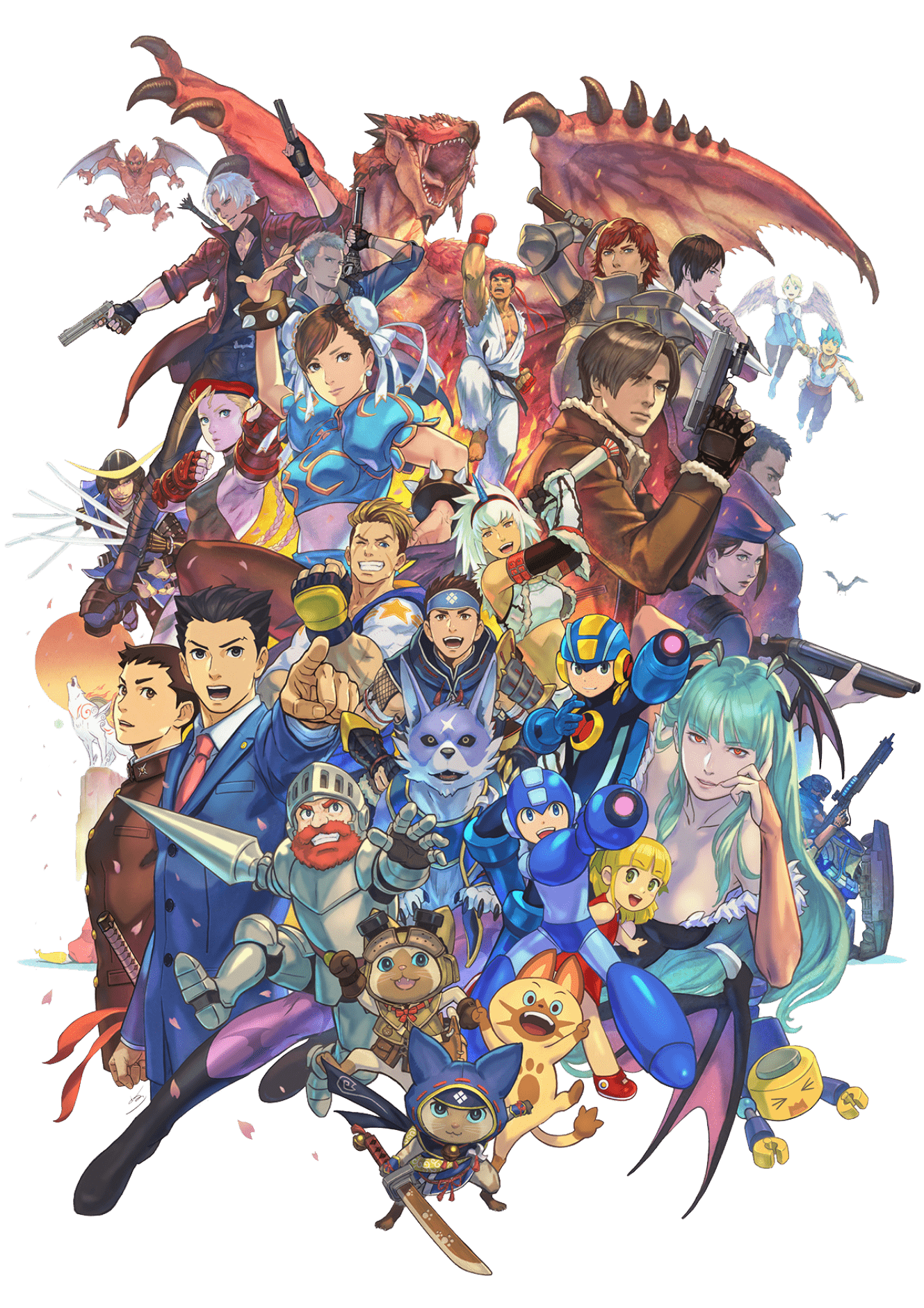 様々なキャラクターの集合絵